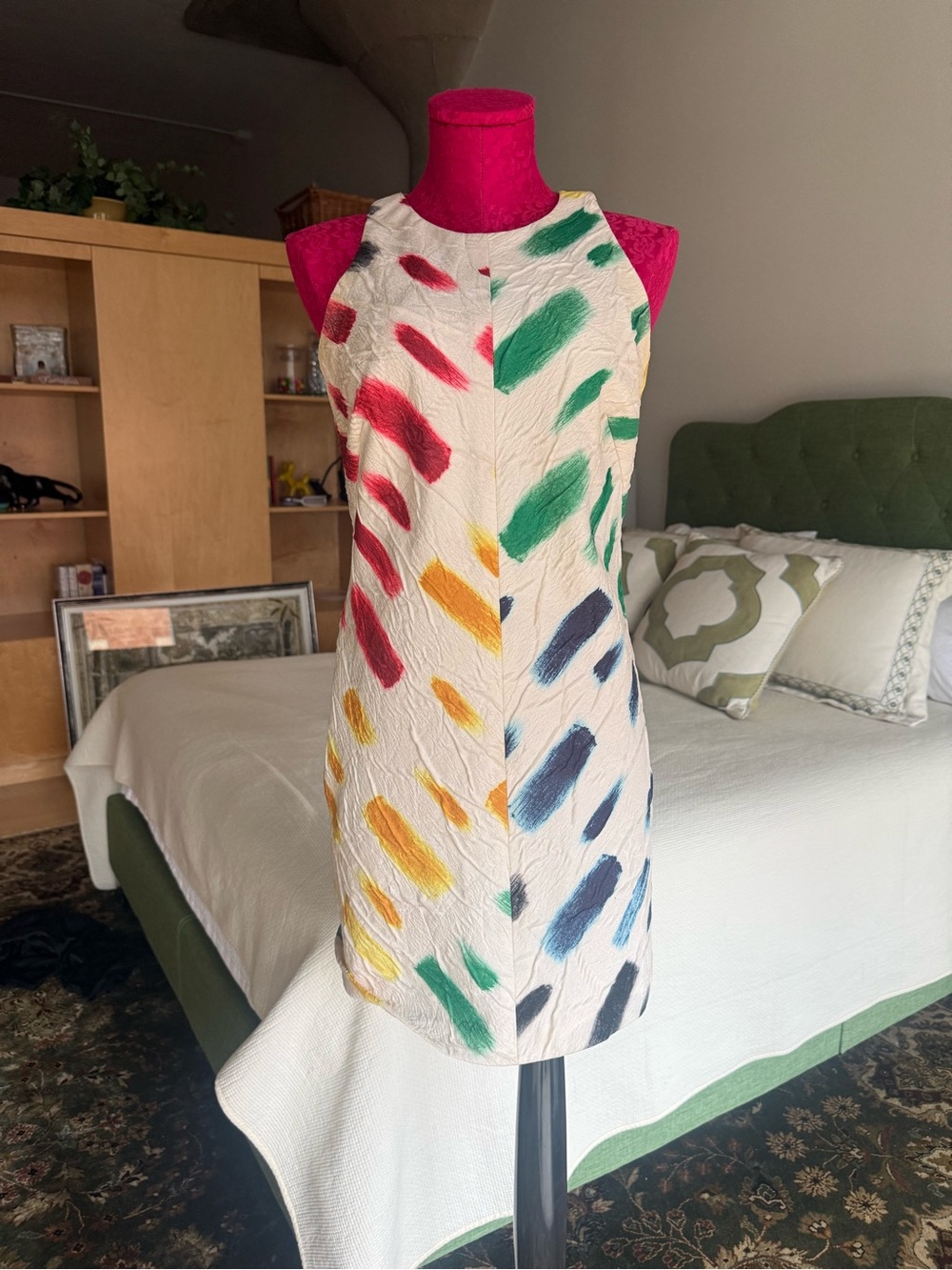MILLY Multicolor Brushstroke Shift Dress